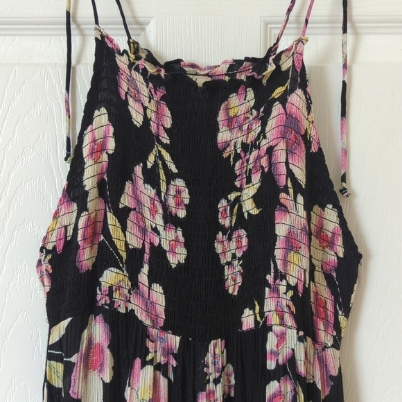 Intimately Free People Onyx Garden Party Floral Tiered A-Line Maxi Dress Black - Picture 5 of 14